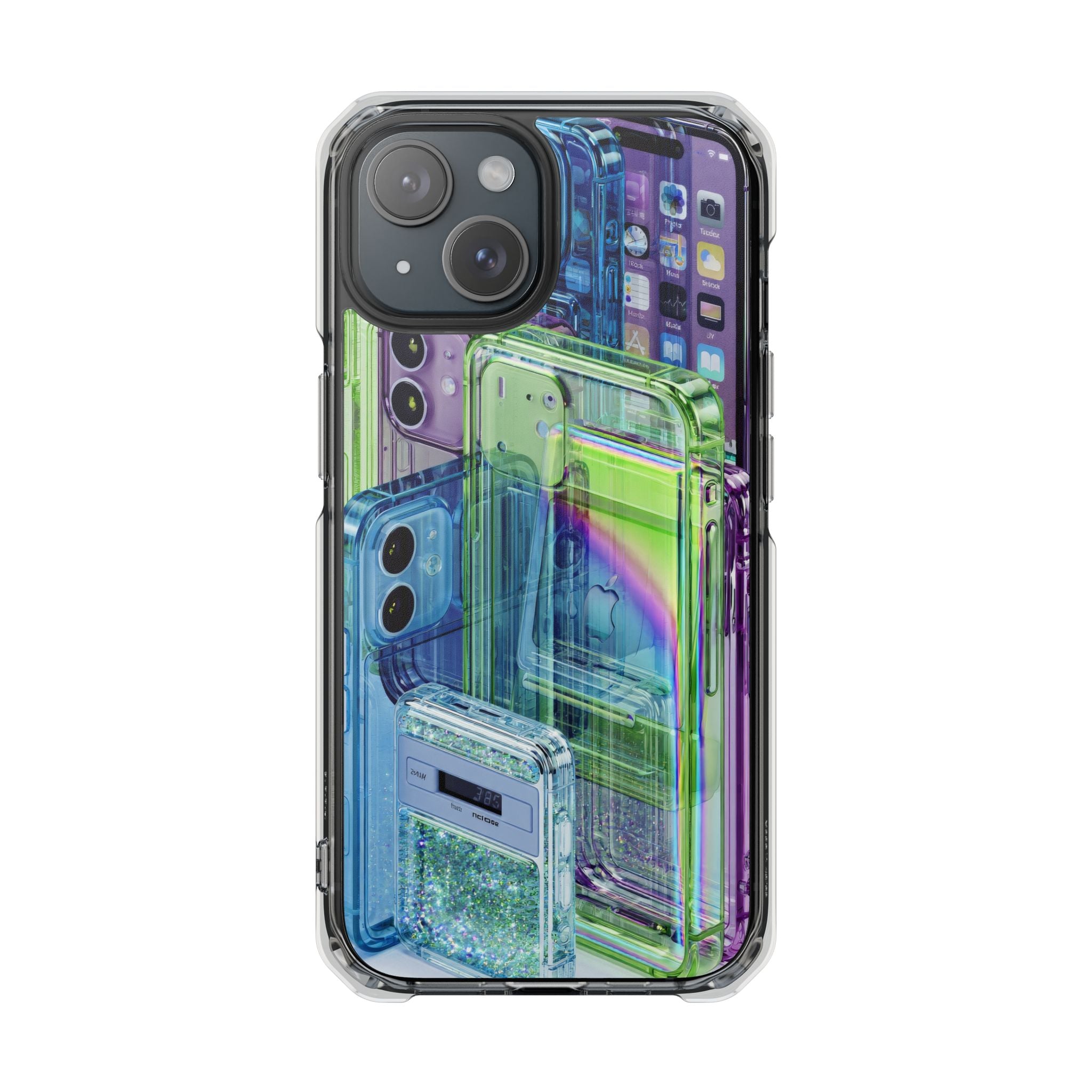 Clear Magnetic Impact Phone Case — Iridescent Holographic Protection