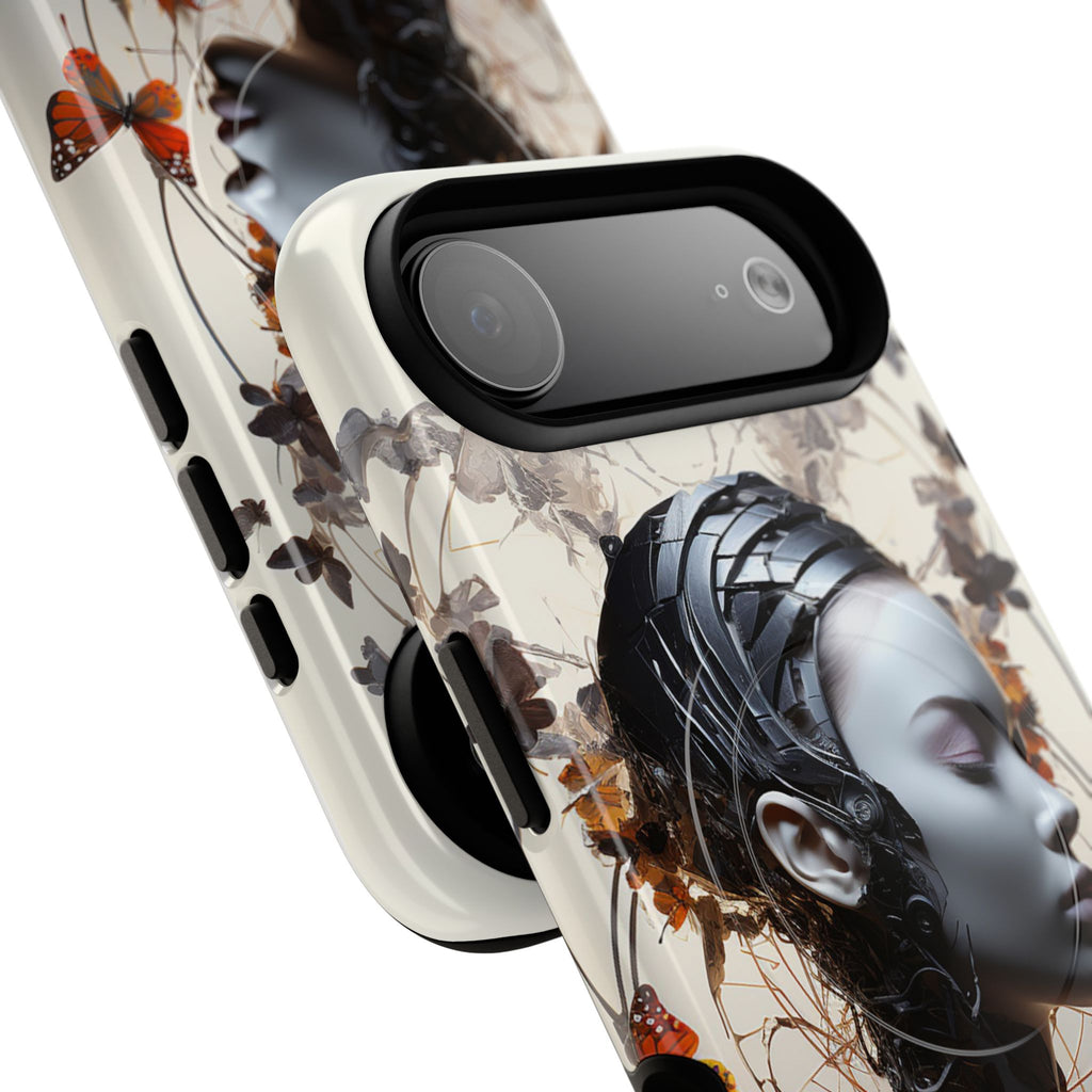 Art Nouveau Cyberpunk Phone Case — Surreal Floral Femme Tough Magnetic Case