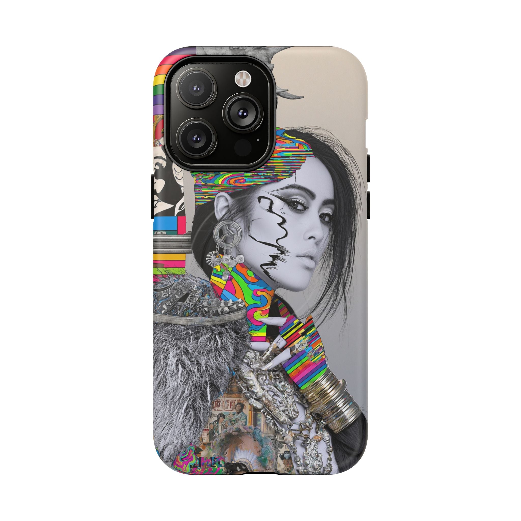 Phone Case - Colorful Glitch Portrait Tough Magnetic Case