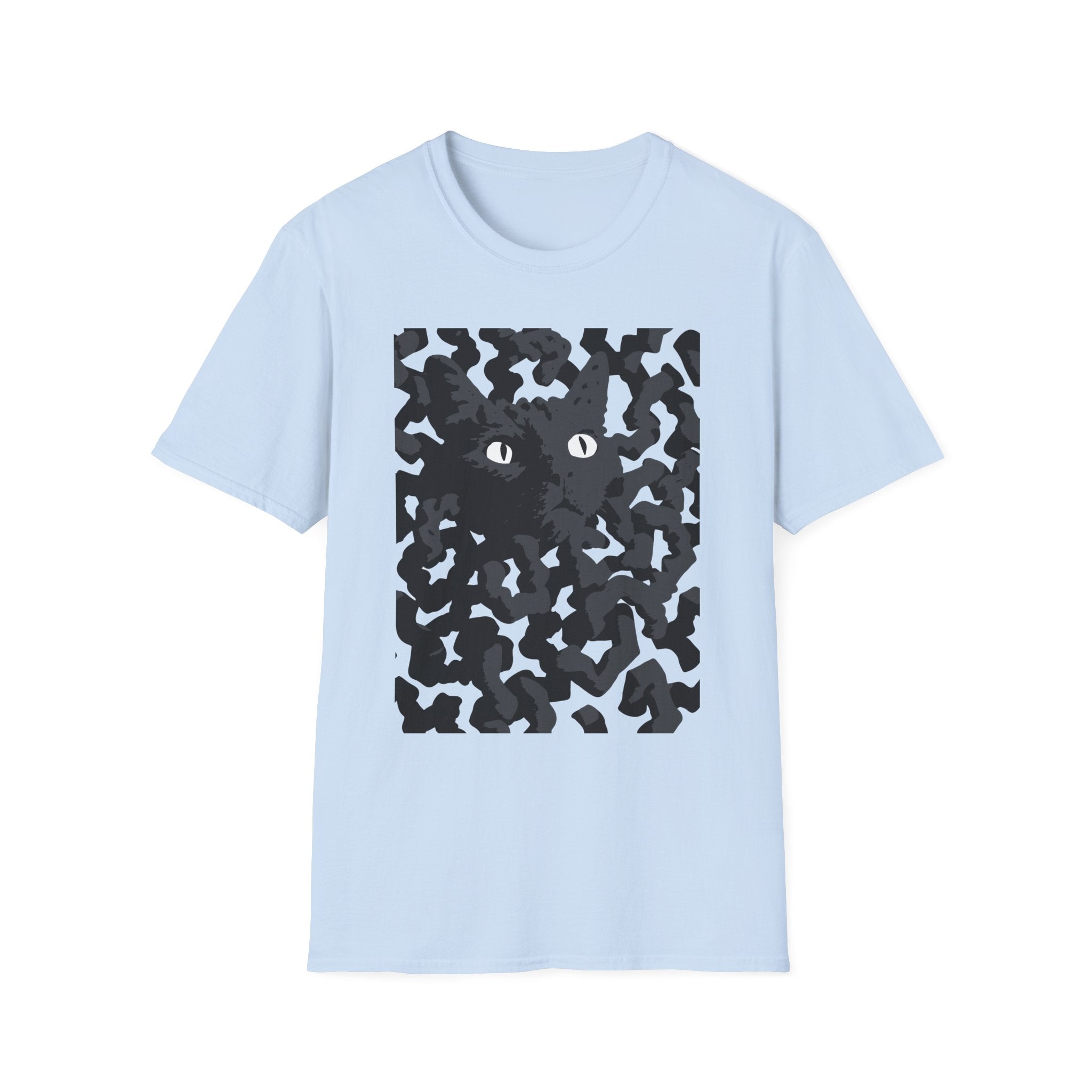 Black Cat Camouflage Graphic T‑Shirt