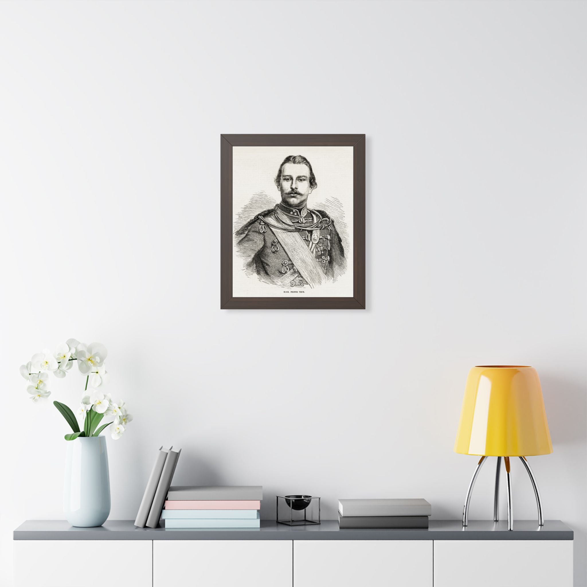 Framed Poster — Vintage 19th-Century Military Portrait Print