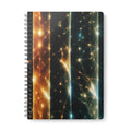 A5 Wired Notebook — Golden & Teal Neural Light Pattern, Lined Pages