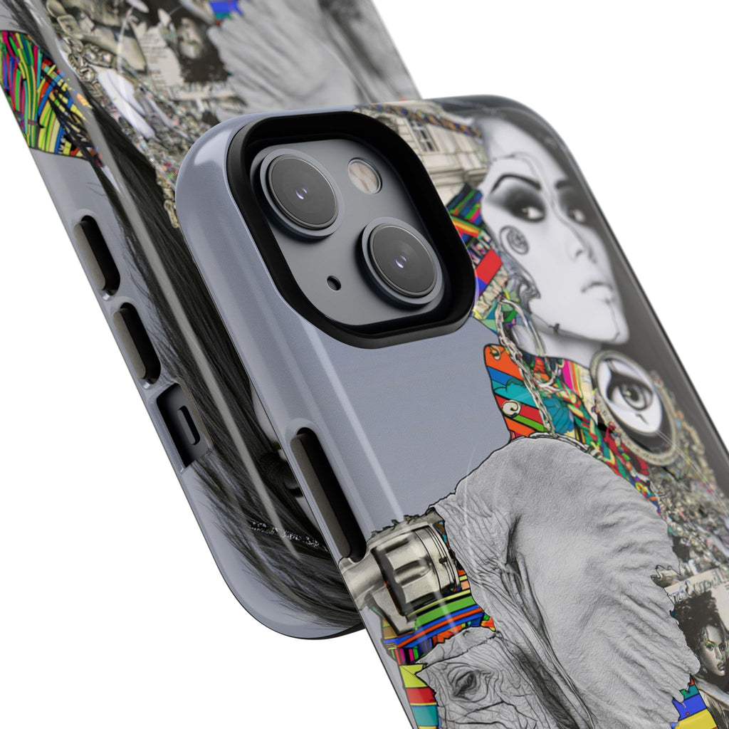 Artistic Elephant Collage Phone Case — Tough Magnetic Protective Cover