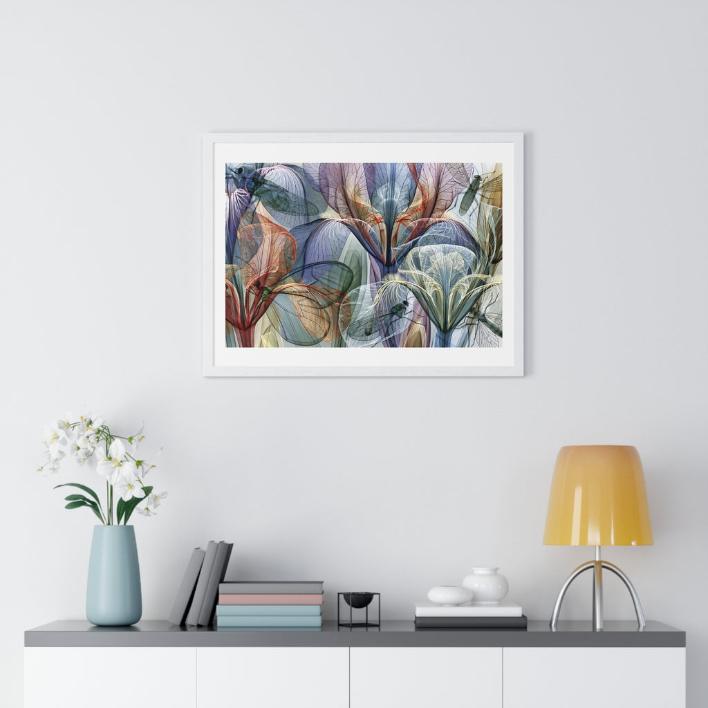 Framed Floral Art Print — Abstract Translucent Lily Poster