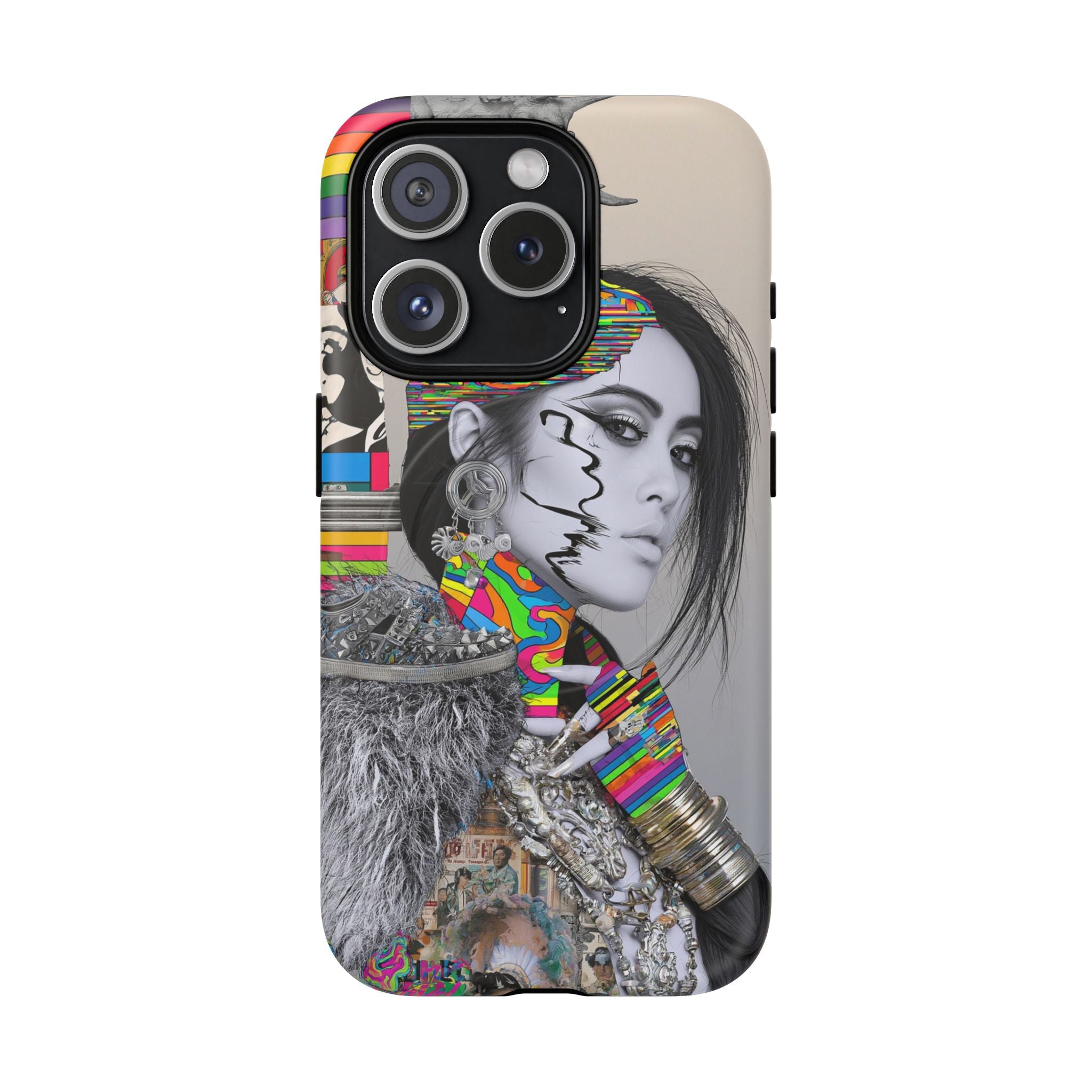 Phone Case - Colorful Glitch Portrait Tough Magnetic Case