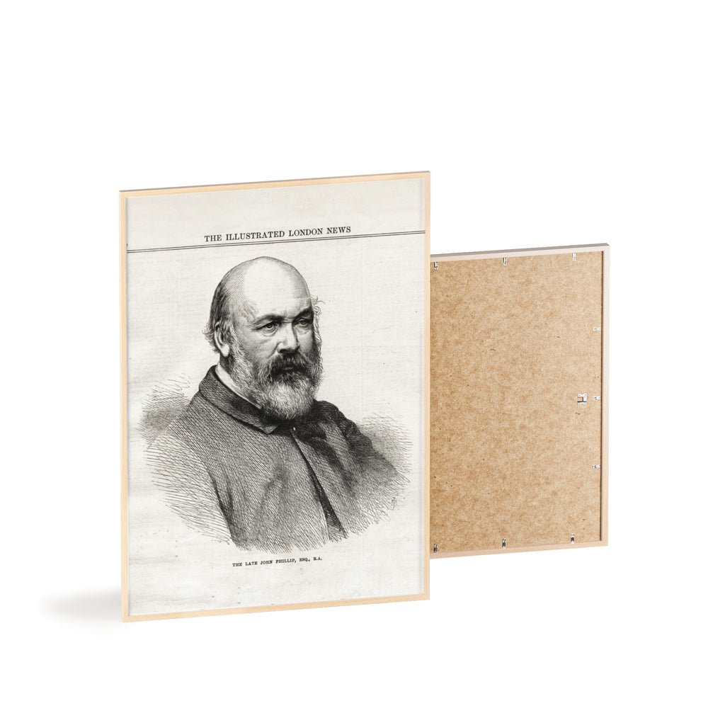 The Late John Phillip, Esq. Framed Vintage Portrait Print — Illustrated London News Gentleman Poster