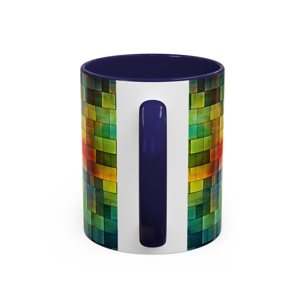 Colorful Mosaic Accent Coffee Mug - Vibrant Geometric Pattern (11/15 oz)