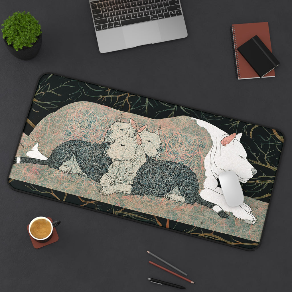 Dog Family Desk Mat — Artistic Sleeping Dogs Mouse Pad