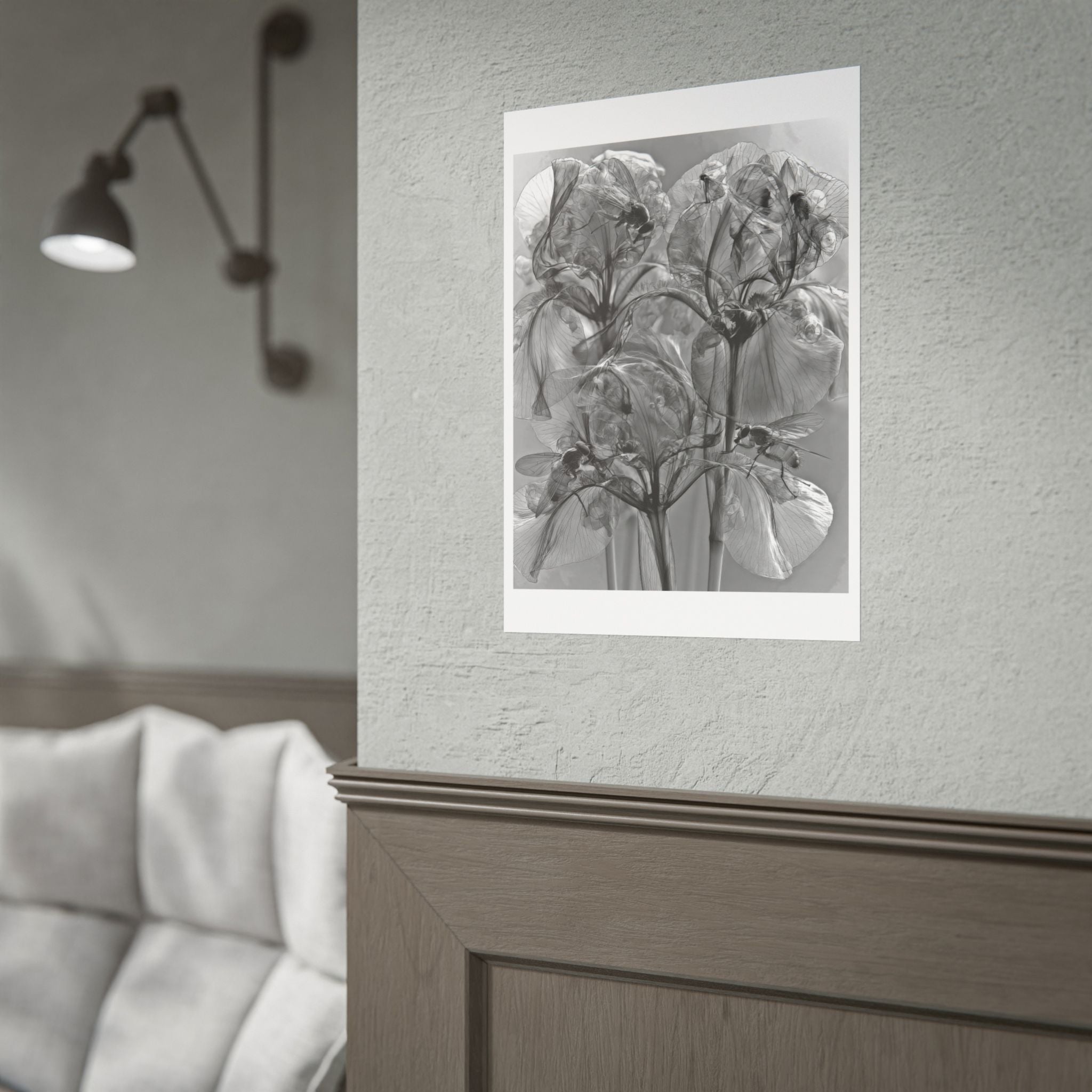 Rolled Poster — Monochrome X-Ray Floral Art Print