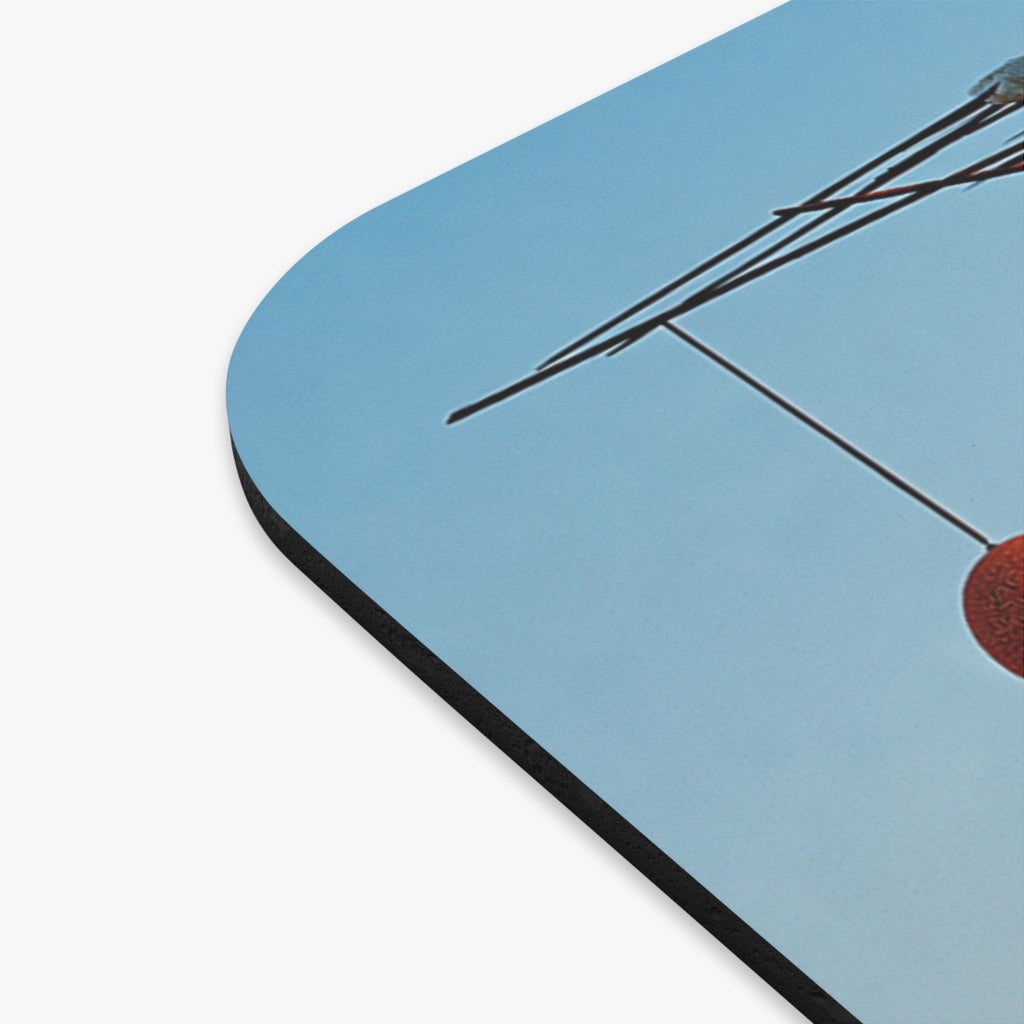 Surreal Desert Tree Mouse Pad — Floating Orbs Art Desk Mat