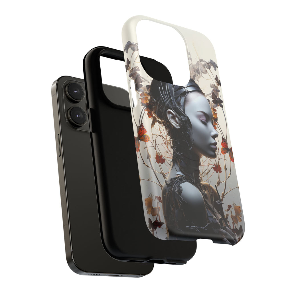 Art Nouveau Cyberpunk Phone Case — Surreal Floral Femme Tough Magnetic Case
