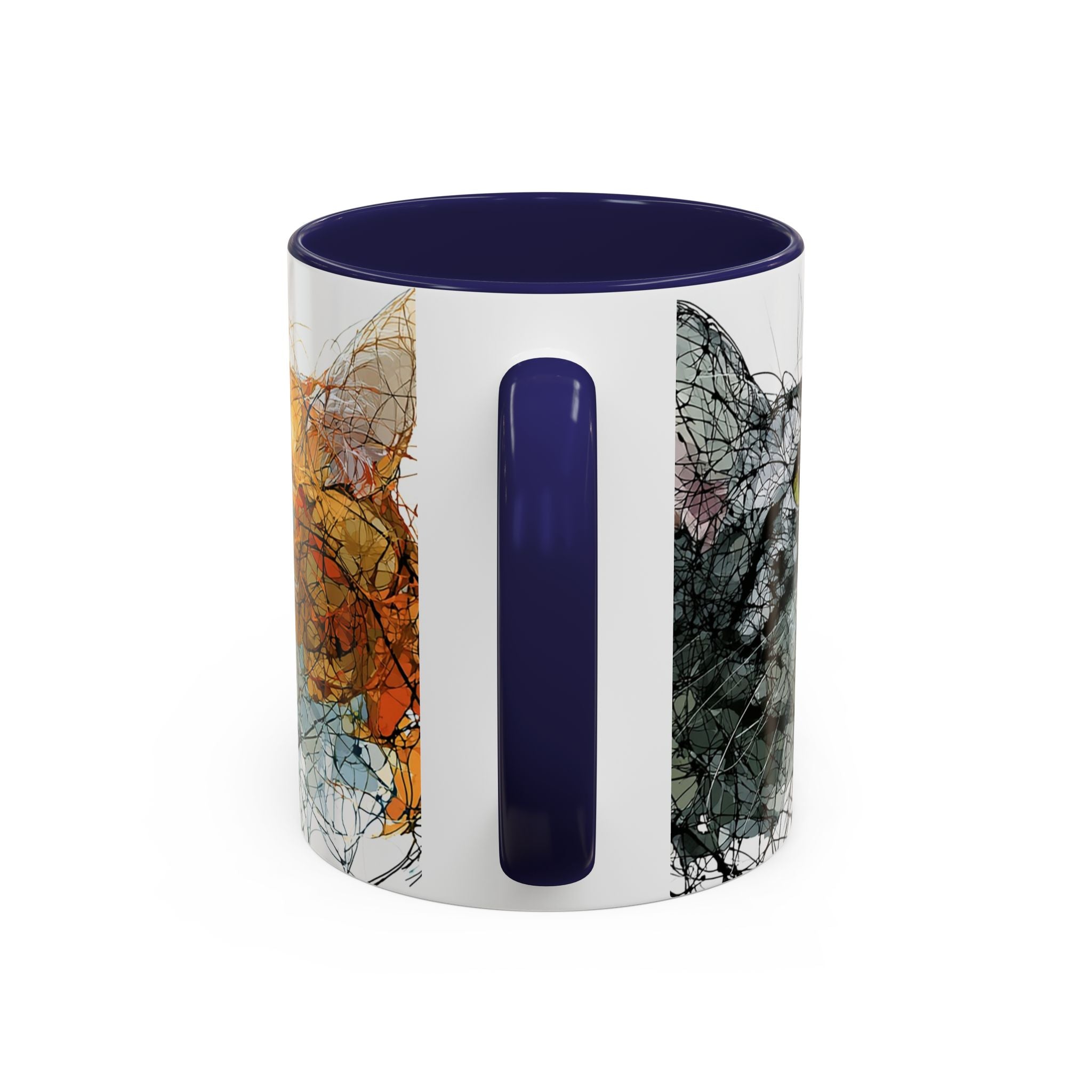 Artistic Orange Tabby Cat Accent Coffee Mug — 11/15oz