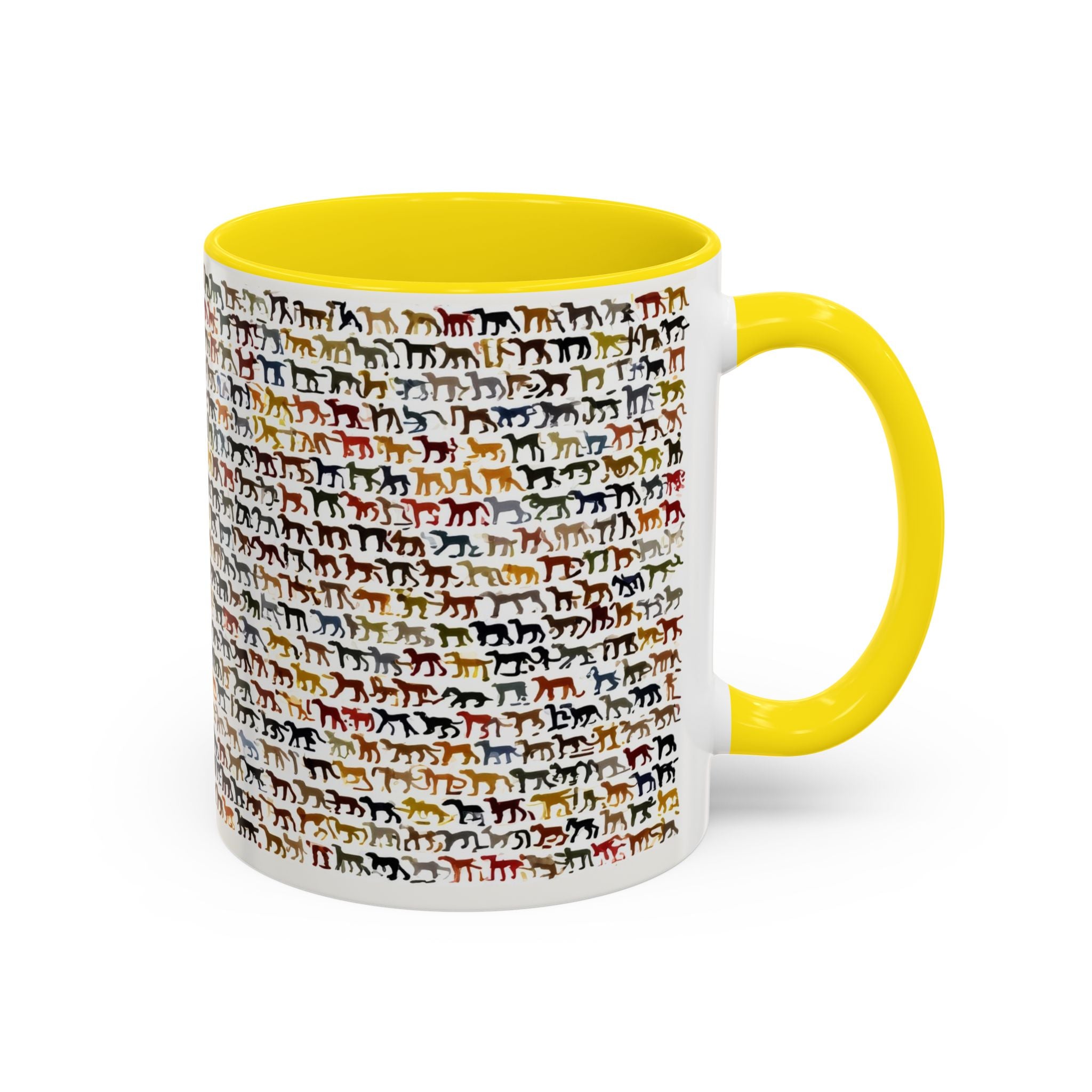 Horse Pattern Accent Coffee Mug — Colorful Mini Horses Design (11/15 oz)