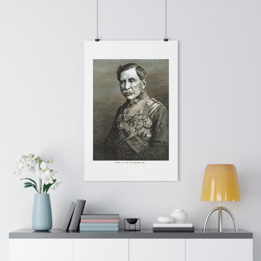 Vintage Military Portrait Poster — Antique Officer Illustration Wall Art