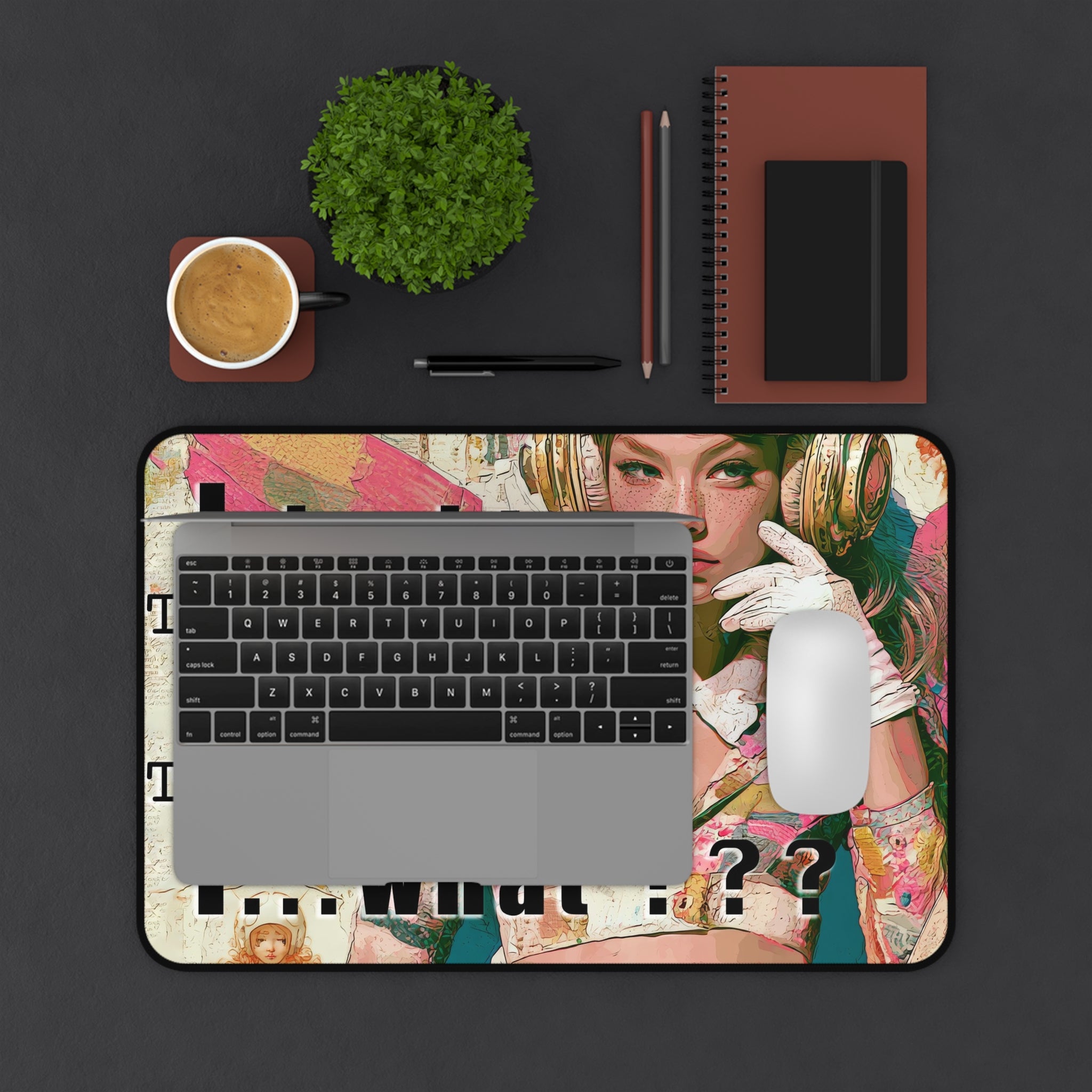 Retro Pop Art Desk Mat — "I doubt therefore I think…what???"