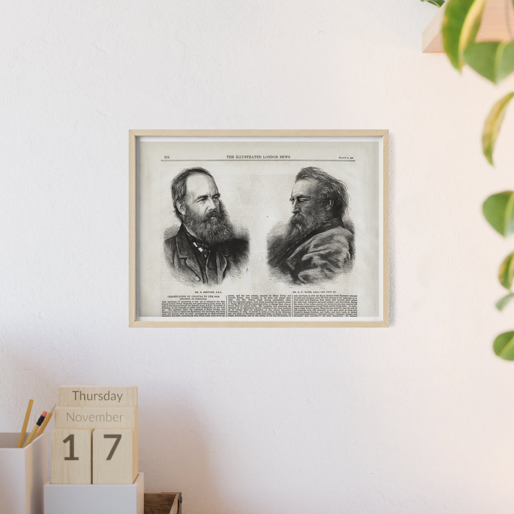 Presentation of the Colours to the 86TH Regiment, at Gibraltar. Vintage Illustrated Portrait Poster with Wooden Frame — Antique Newspaper Art Print