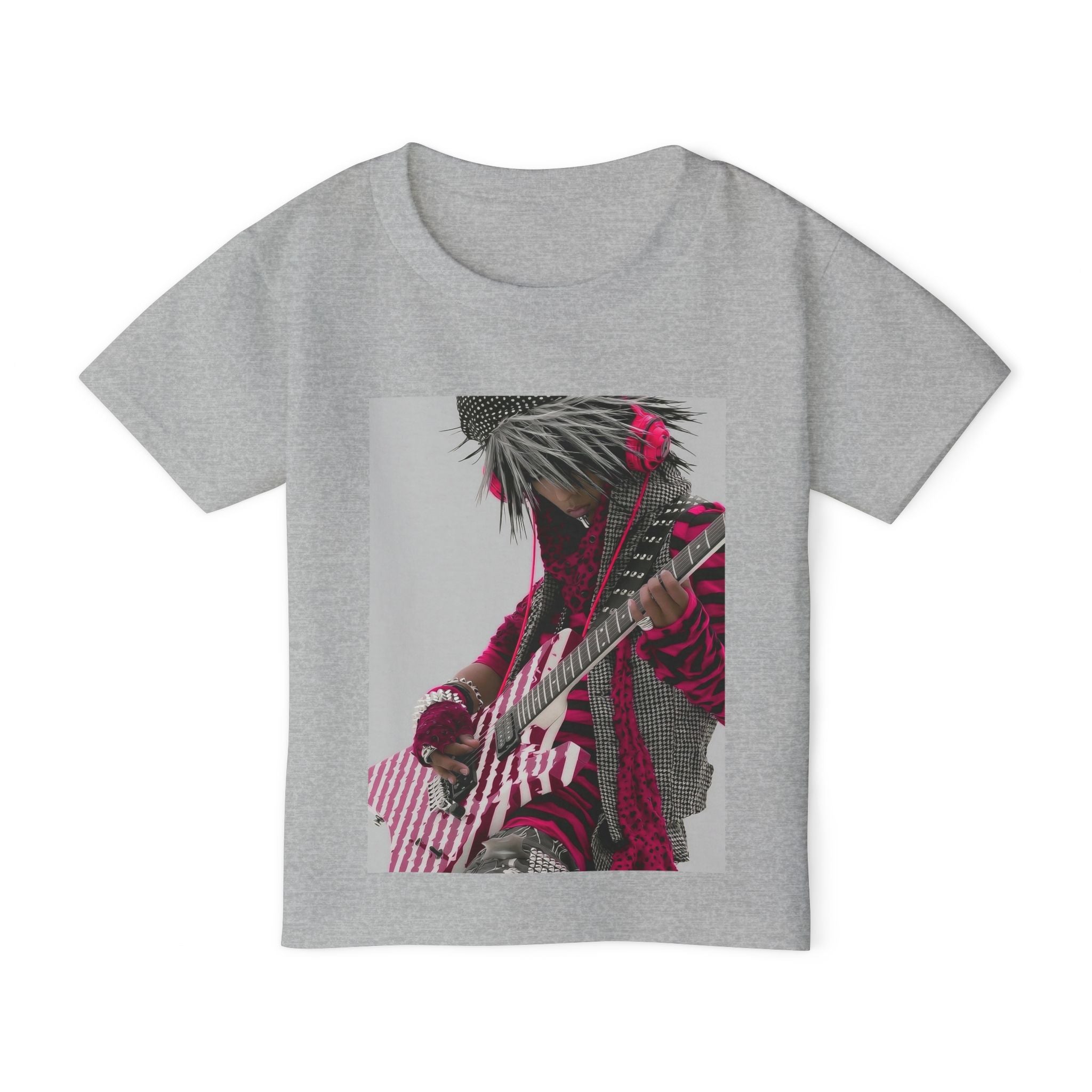 Toddler T‑Shirt — Pink Punk Guitar Kid Graphic Tee