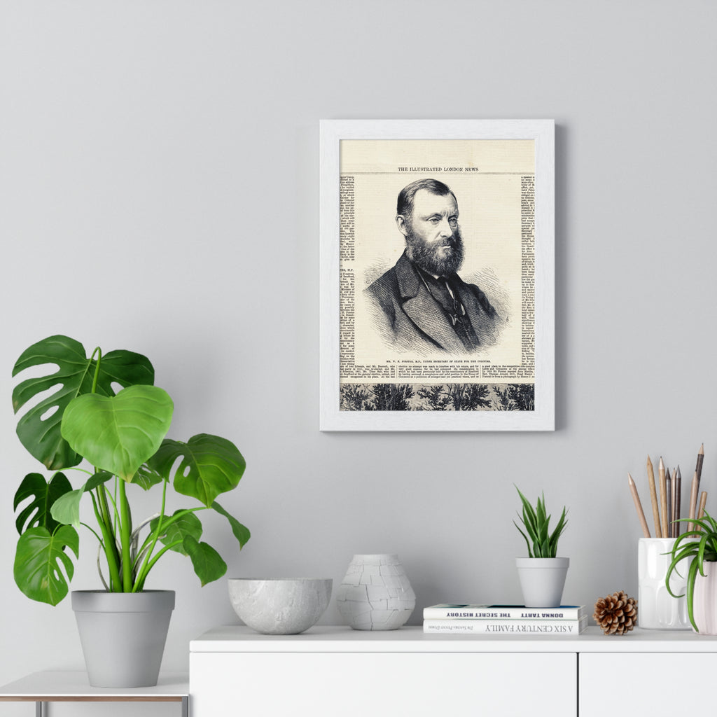 Framed Vintage Portrait Poster — Illustrated London News Antique Print