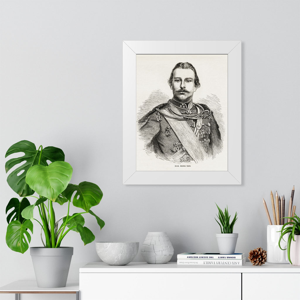 Framed Poster — Vintage 19th-Century Military Portrait Print