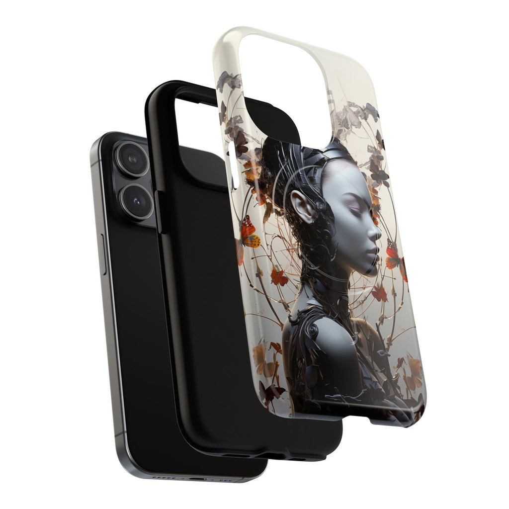 Art Nouveau Cyberpunk Phone Case — Surreal Floral Femme Tough Magnetic Case