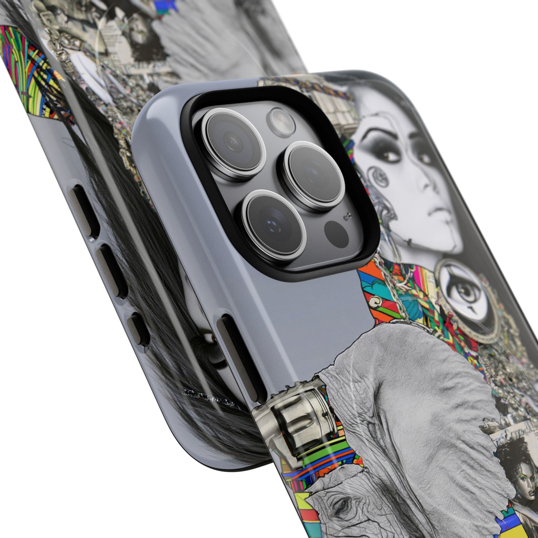 Artistic Elephant Collage Phone Case — Tough Magnetic Protective Cover
