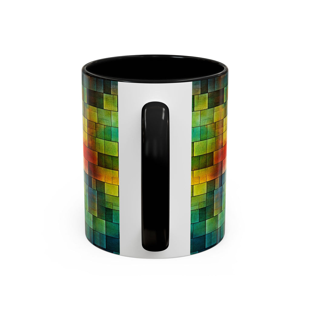 Colorful Mosaic Accent Coffee Mug - Vibrant Geometric Pattern (11/15 oz)