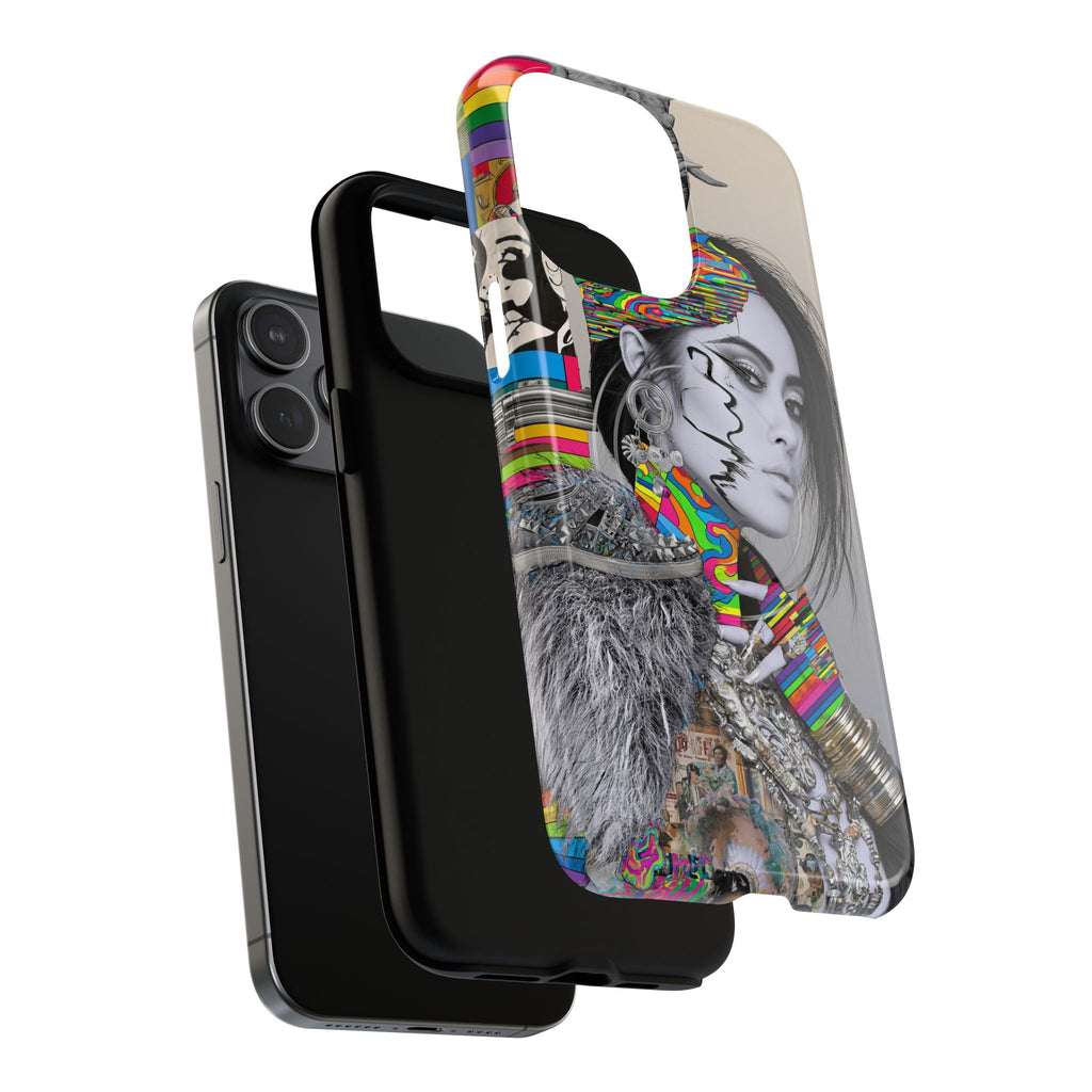 Phone Case - Colorful Glitch Portrait Tough Magnetic Case