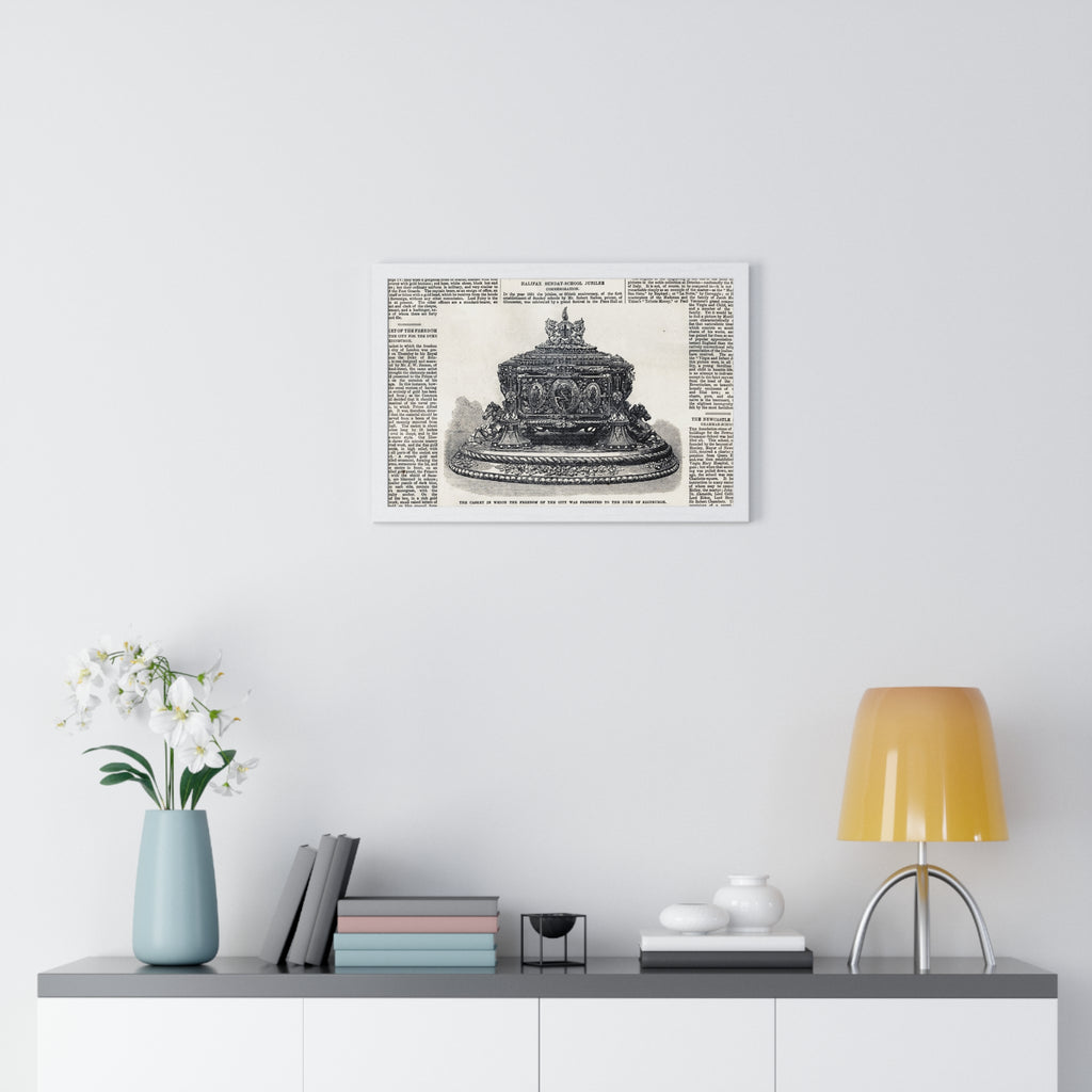 Vintage Crown Illustration Framed Poster — Antique Dictionary Art Print