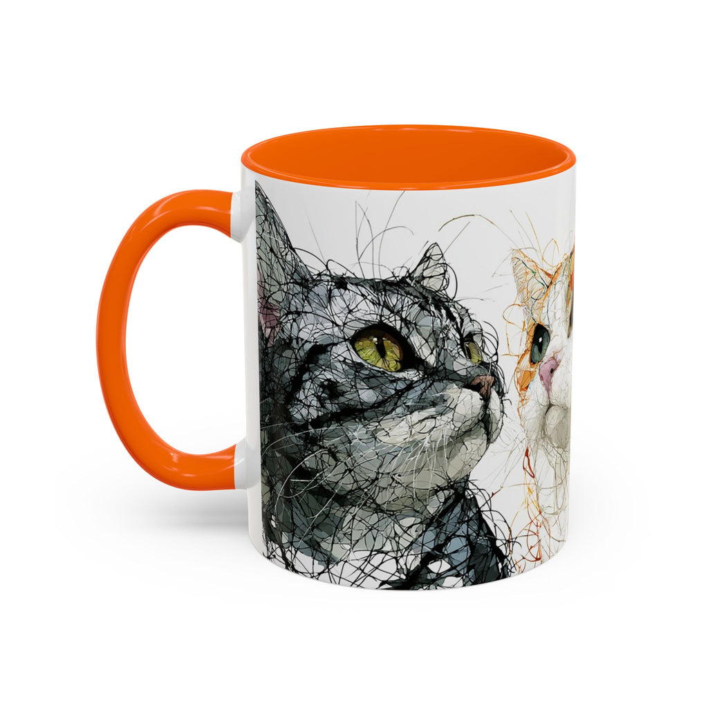 Artistic Orange Tabby Cat Accent Coffee Mug — 11/15oz