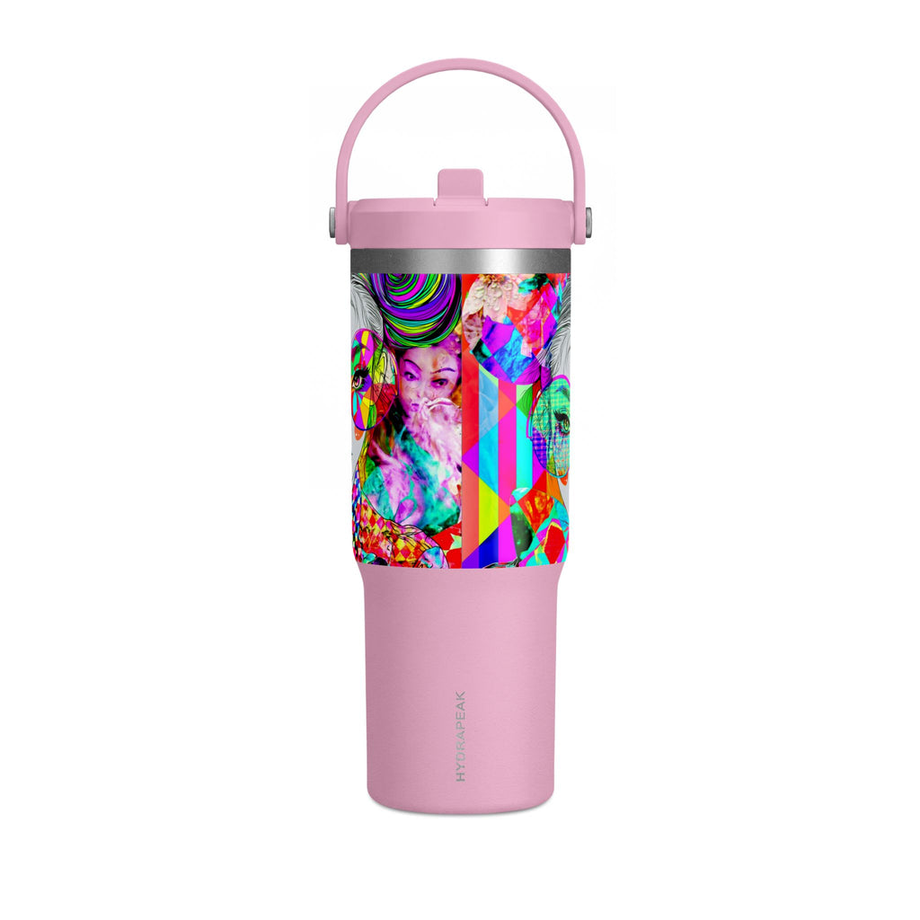 Colorful Pop Art Travel Tumbler – 32oz Nomad Insulated Cup with Retro Sunglasses Design