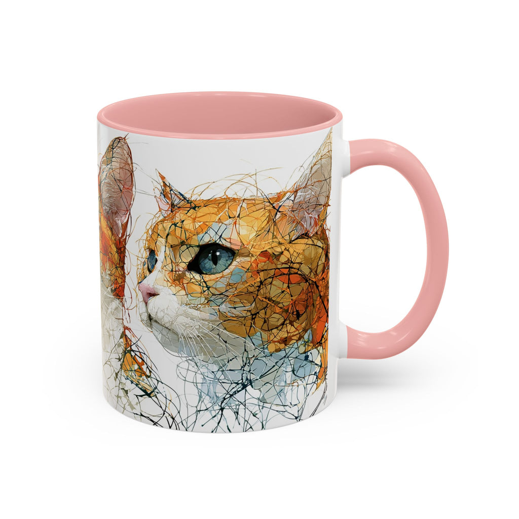 Artistic Orange Tabby Cat Accent Coffee Mug — 11/15oz