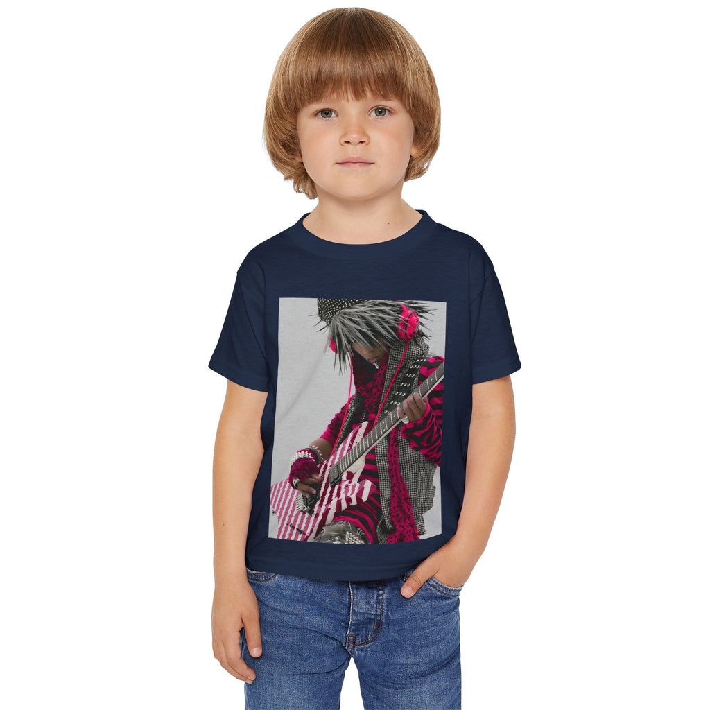 Toddler T‑Shirt — Pink Punk Guitar Kid Graphic Tee