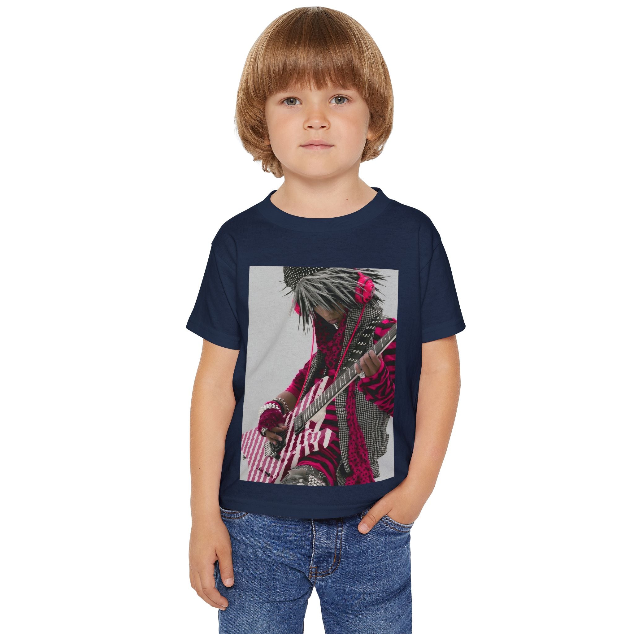 Toddler T‑Shirt — Pink Punk Guitar Kid Graphic Tee