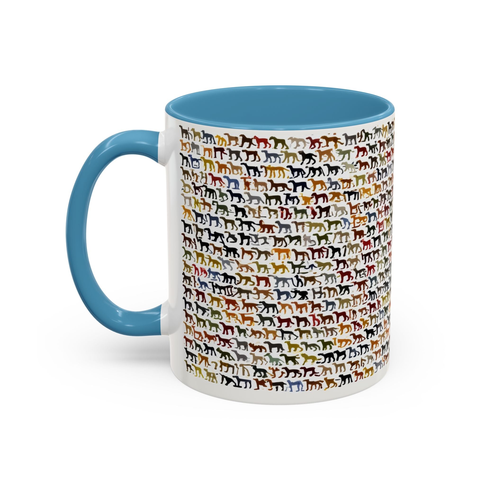 Horse Pattern Accent Coffee Mug — Colorful Mini Horses Design (11/15 oz)