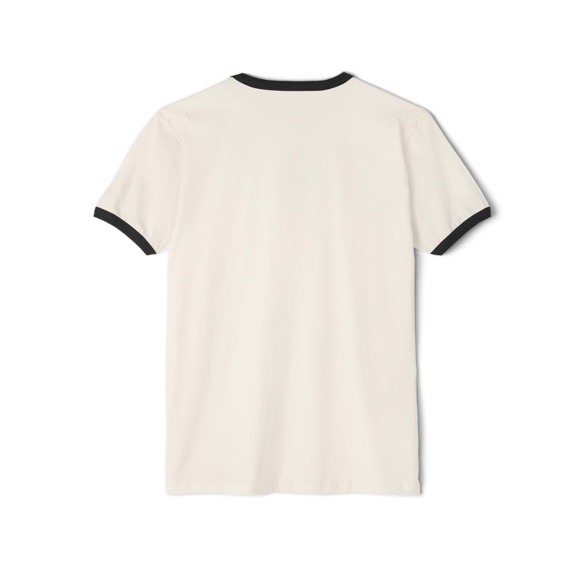 Cat Portrait Ringer Tee — Stylized Stripe-Faced Cat Graphic T-Shirt