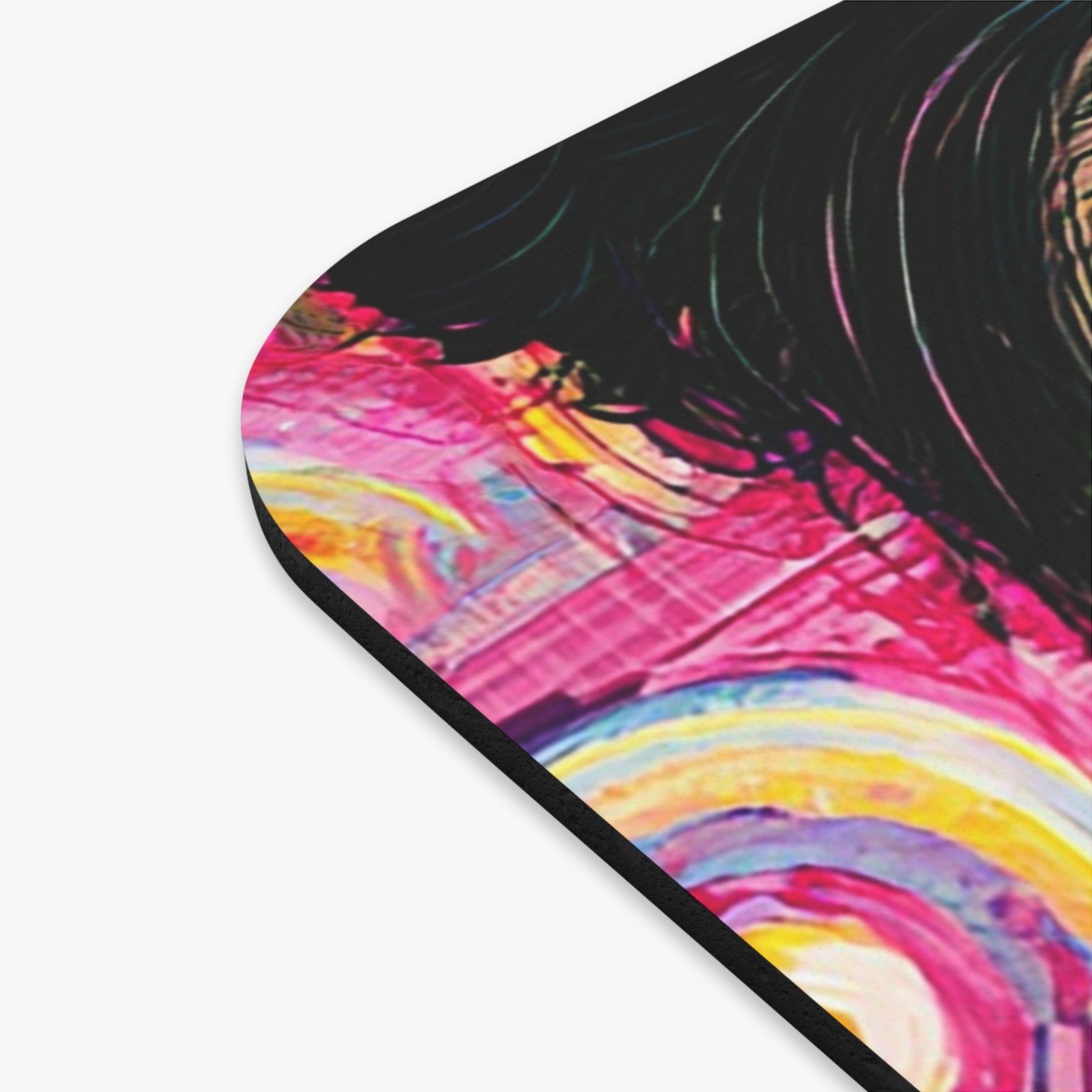 Retro Pop Art Mouse Pad — Colorful Girl with Sunglasses Rectangle Desk Mat