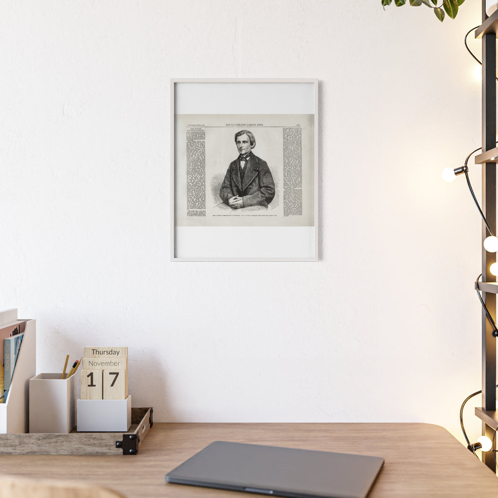 OSSIP IVANOFF, the peasant who saved the CZAR's Life. Vintage Illustrated Portrait Poster with Wooden Frame — Antique Newspaper Art Print