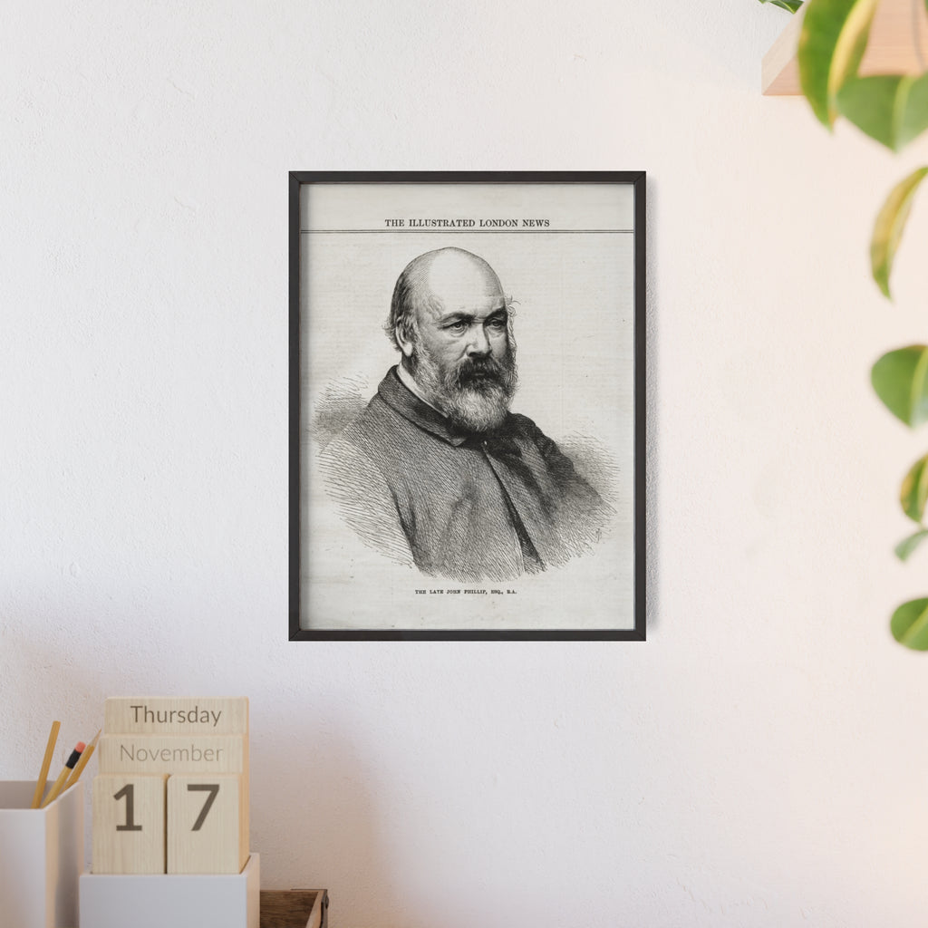 The Late John Phillip, Esq. Framed Vintage Portrait Print — Illustrated London News Gentleman Poster