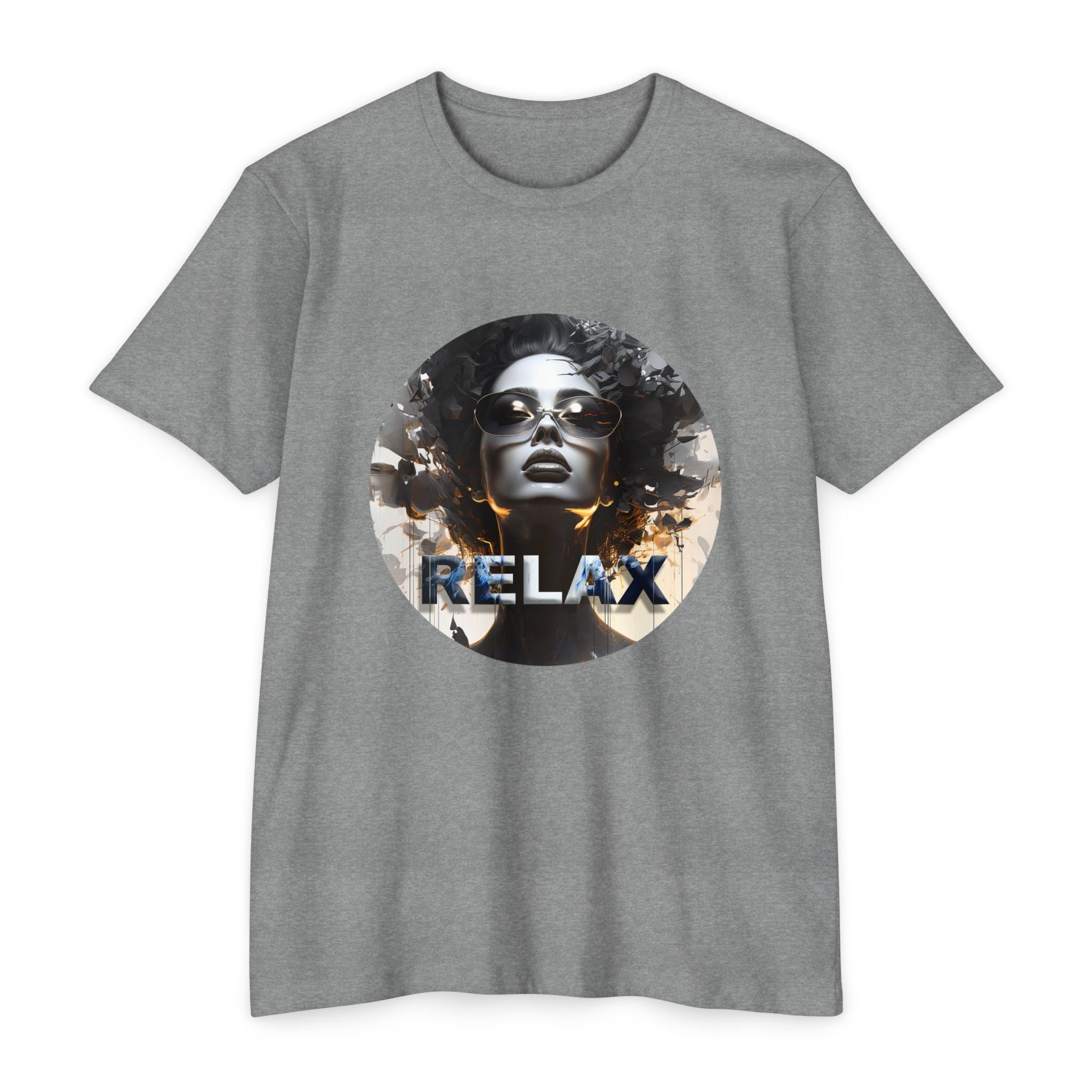 Relax Graphic T-Shirt — Vintage Portrait Tee with 'RELAX' Text