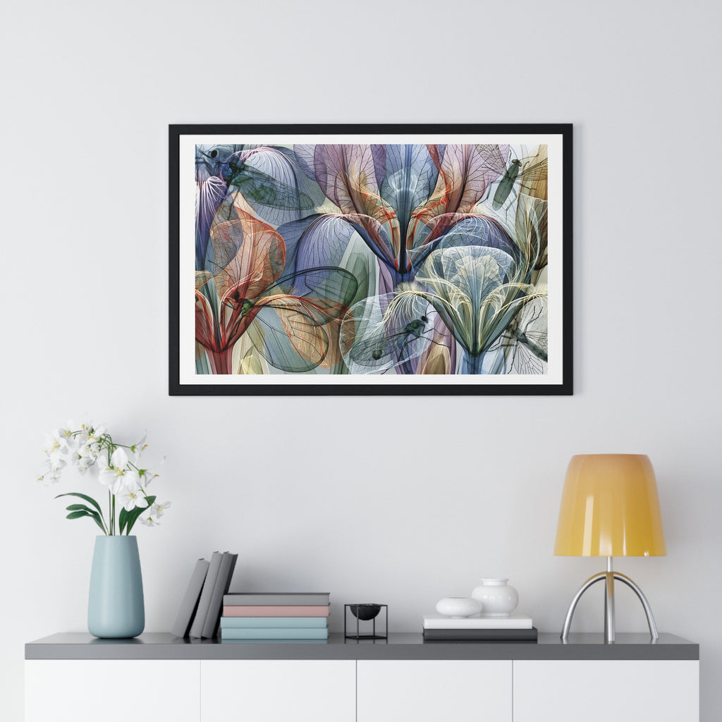 Framed Floral Art Print — Abstract Translucent Lily Poster