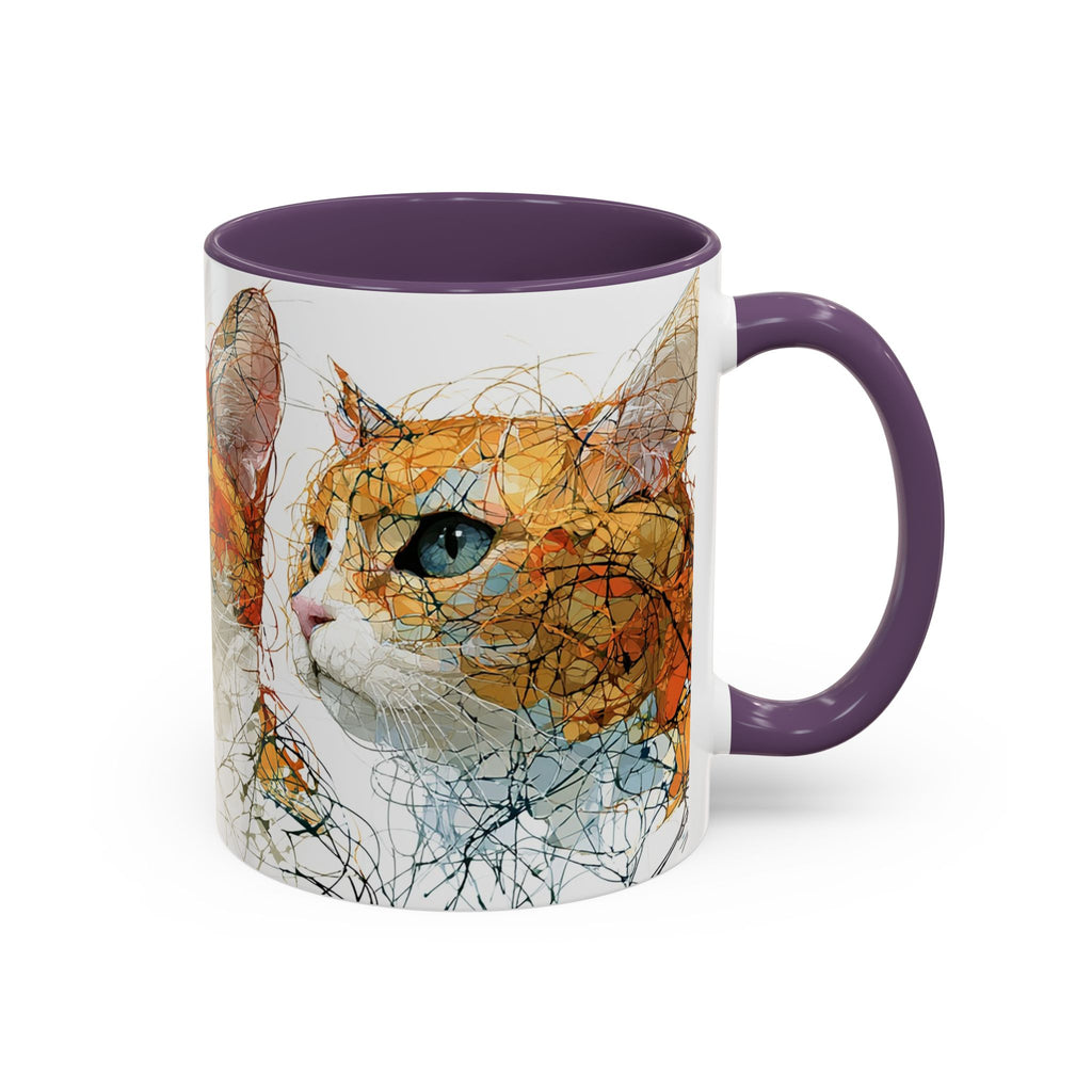 Artistic Orange Tabby Cat Accent Coffee Mug — 11/15oz