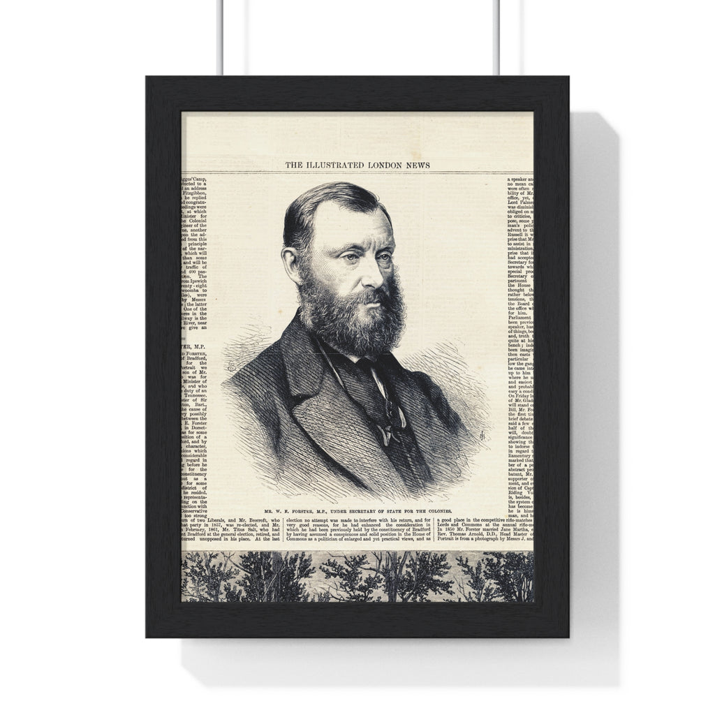 Framed Vintage Portrait Poster — Illustrated London News Antique Print