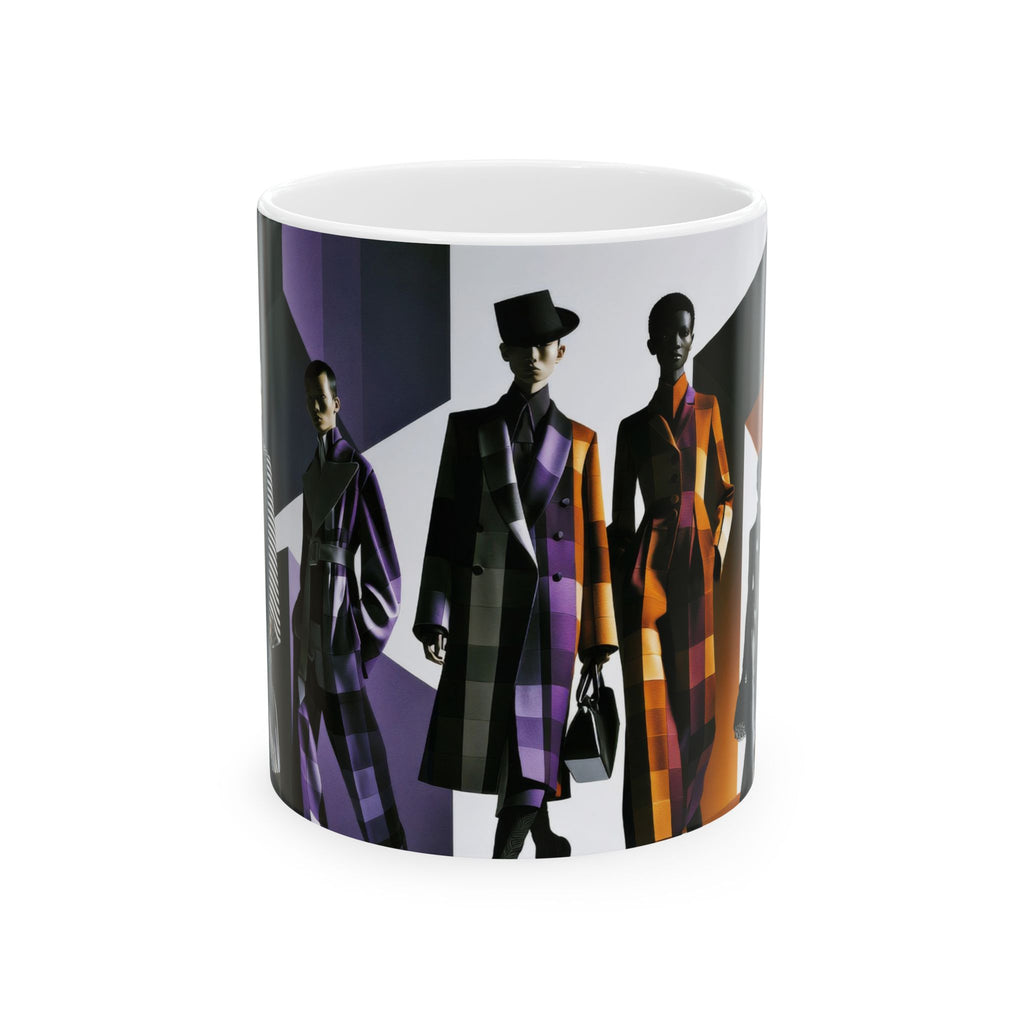 Fashion Runway Ceramic Mug — Stylish Models Graphic (11oz/15oz)