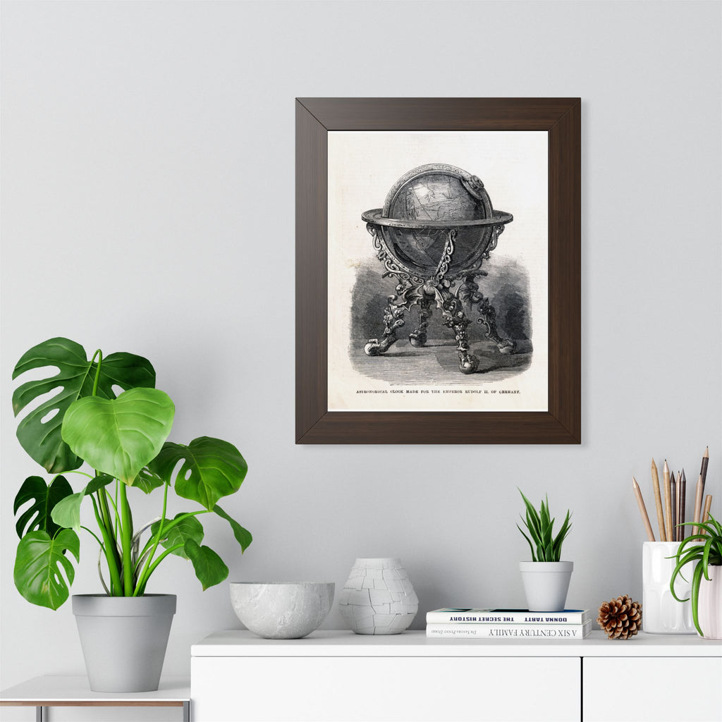 Antique Globe Illustration Framed Poster