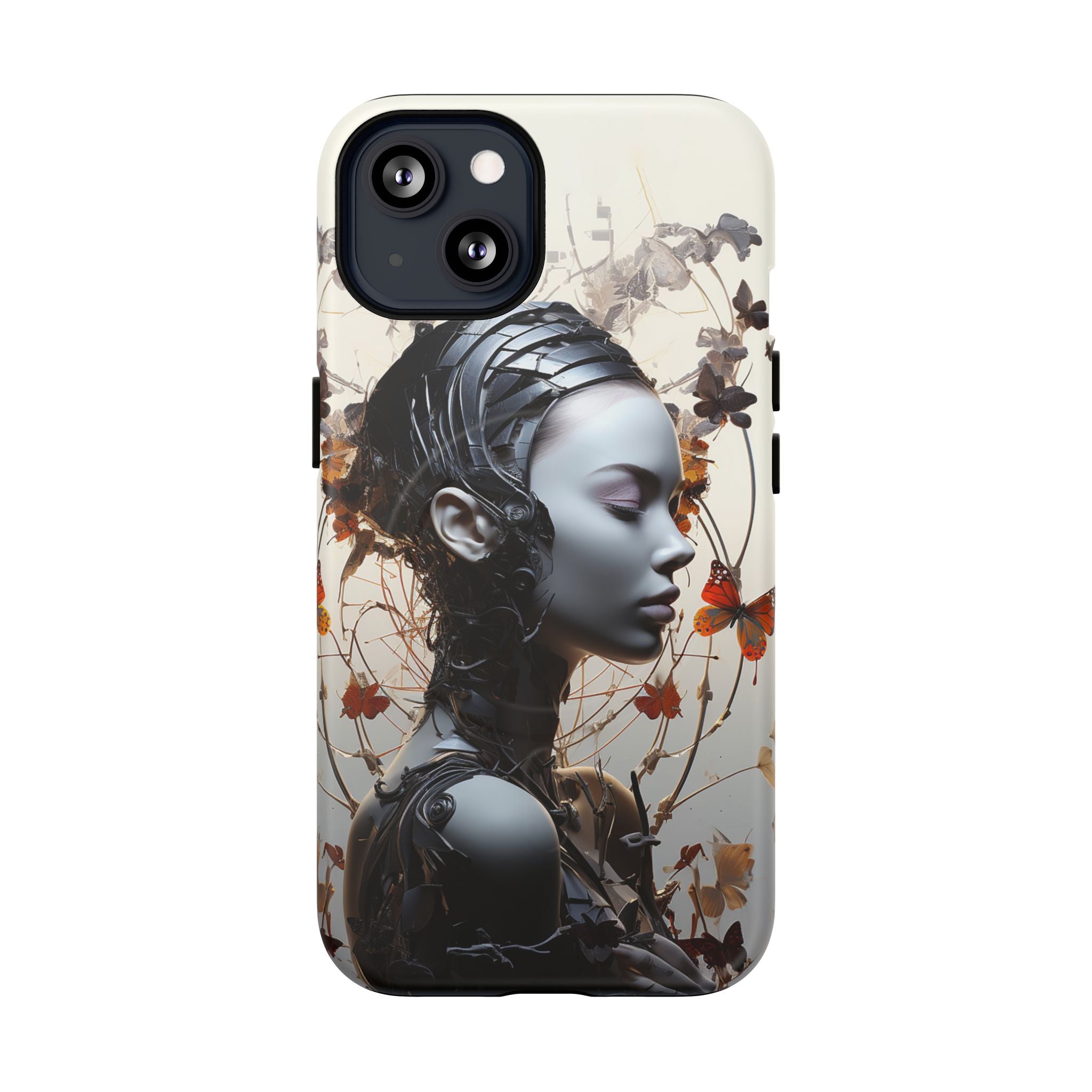 Art Nouveau Cyberpunk Phone Case — Surreal Floral Femme Tough Magnetic Case