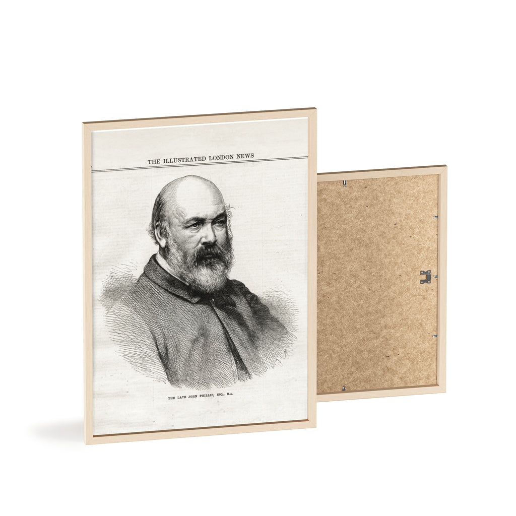 The Late John Phillip, Esq. Framed Vintage Portrait Print — Illustrated London News Gentleman Poster