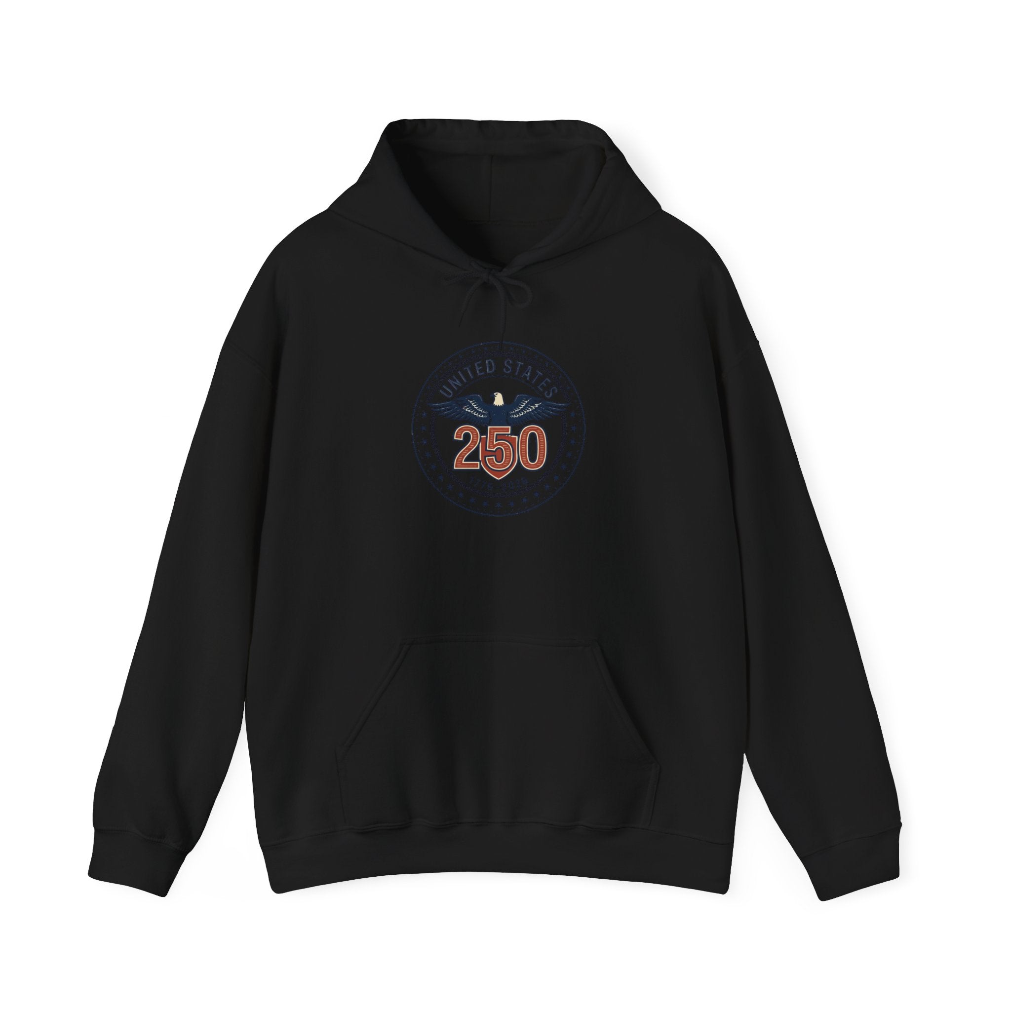 250 Years Patriotic Seal Hoodie | 4th of July Anniversary, USA Bicentennial Style
