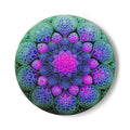 Mandala Ceramic Coaster — Vibrant Purple & Teal Floral Pattern