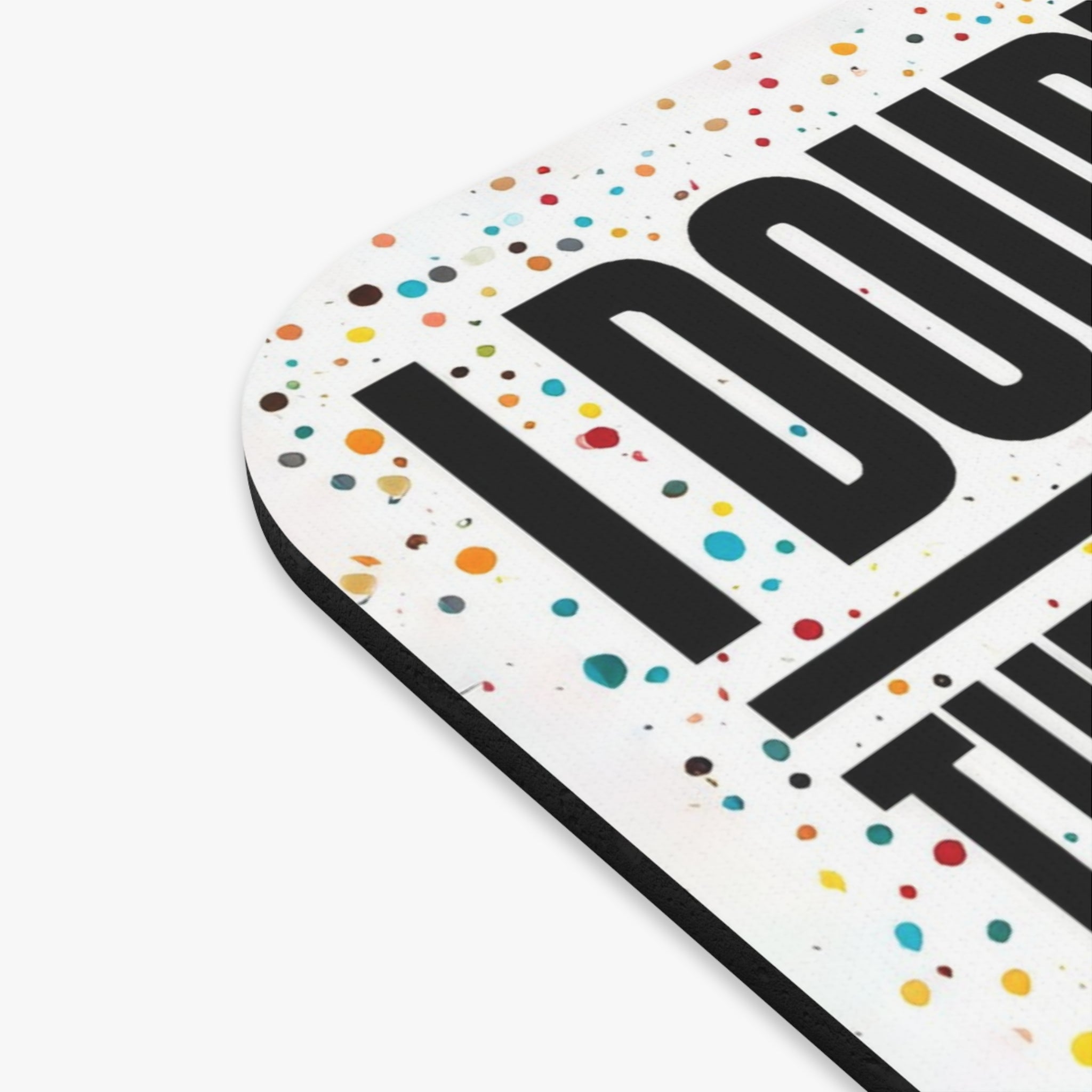 Skull Art Mouse Pad — "I Doubt Therefore I Think Therefore I Am" Graphic