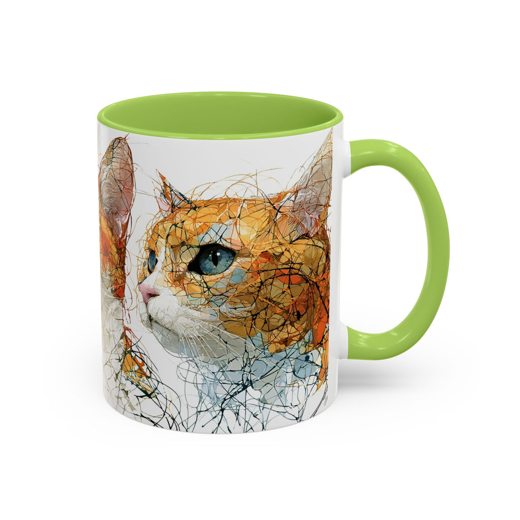 Artistic Orange Tabby Cat Accent Coffee Mug — 11/15oz